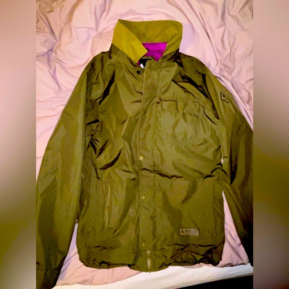 Burton Green Ski & Snowboard Jacket with High Collar - Picture 2 of 12